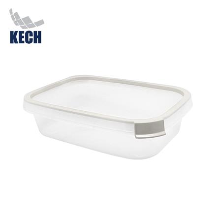 กล่องอาหารเหลี่ยม 0.8 ลิตร KECH NEAT สีเทา_0