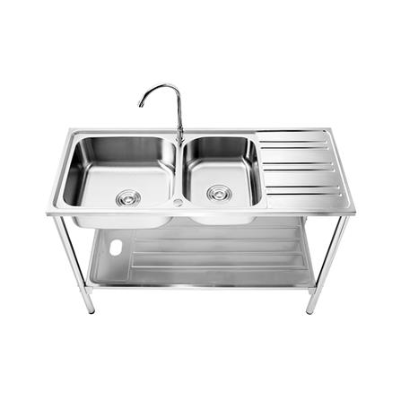 ซิงค์ขาตั้ง 2 หลุม 1 ที่พัก AXIA RIVIERA ST 120 สีเงิน_0