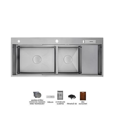 ซิงค์ฝัง 2 หลุม 1 ที่พัก AXIA EXPERTISE 12050 สีเงิน_0