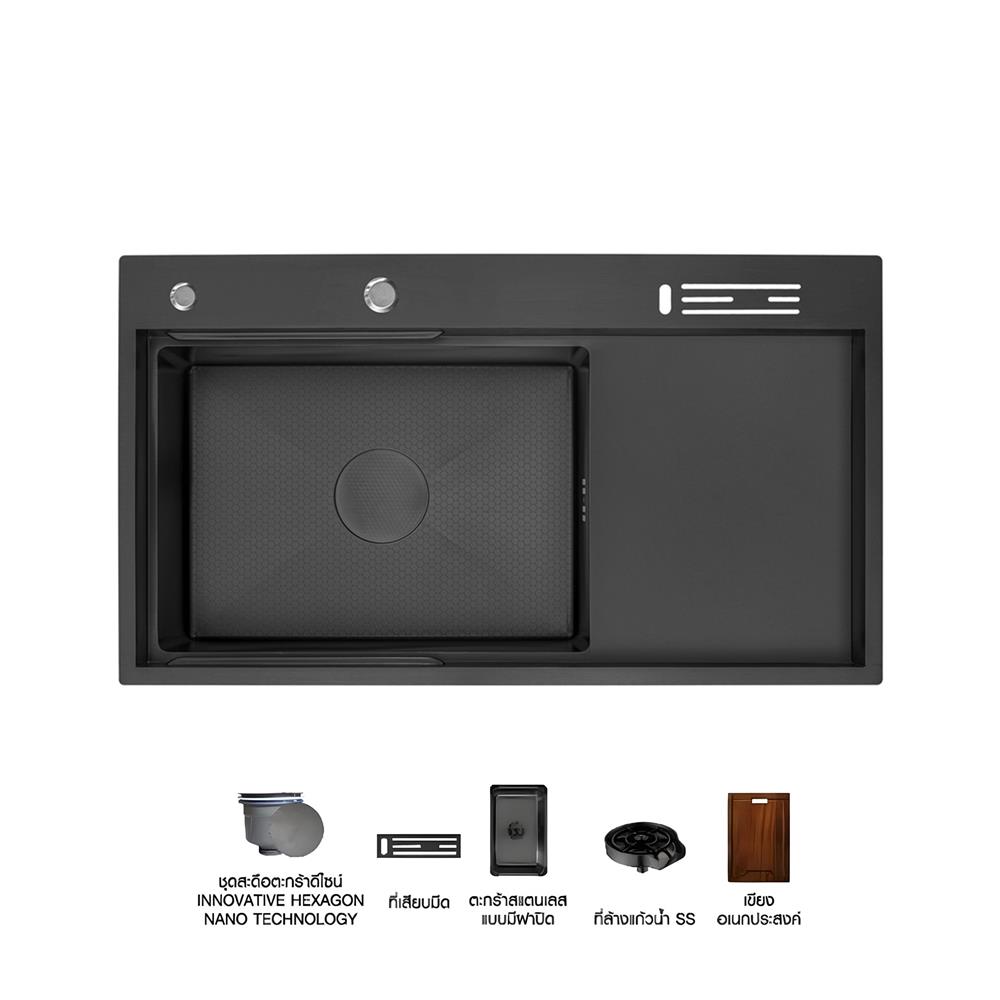ซิงค์ฝัง 1 หลุม 1 ที่พัก AXIA EXPERTISE 10050 สีดำ