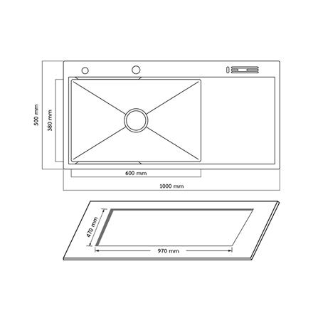 ซิงค์ฝัง 1 หลุม 1 ที่พัก AXIA EXPERTISE 10050 สีดำ_4