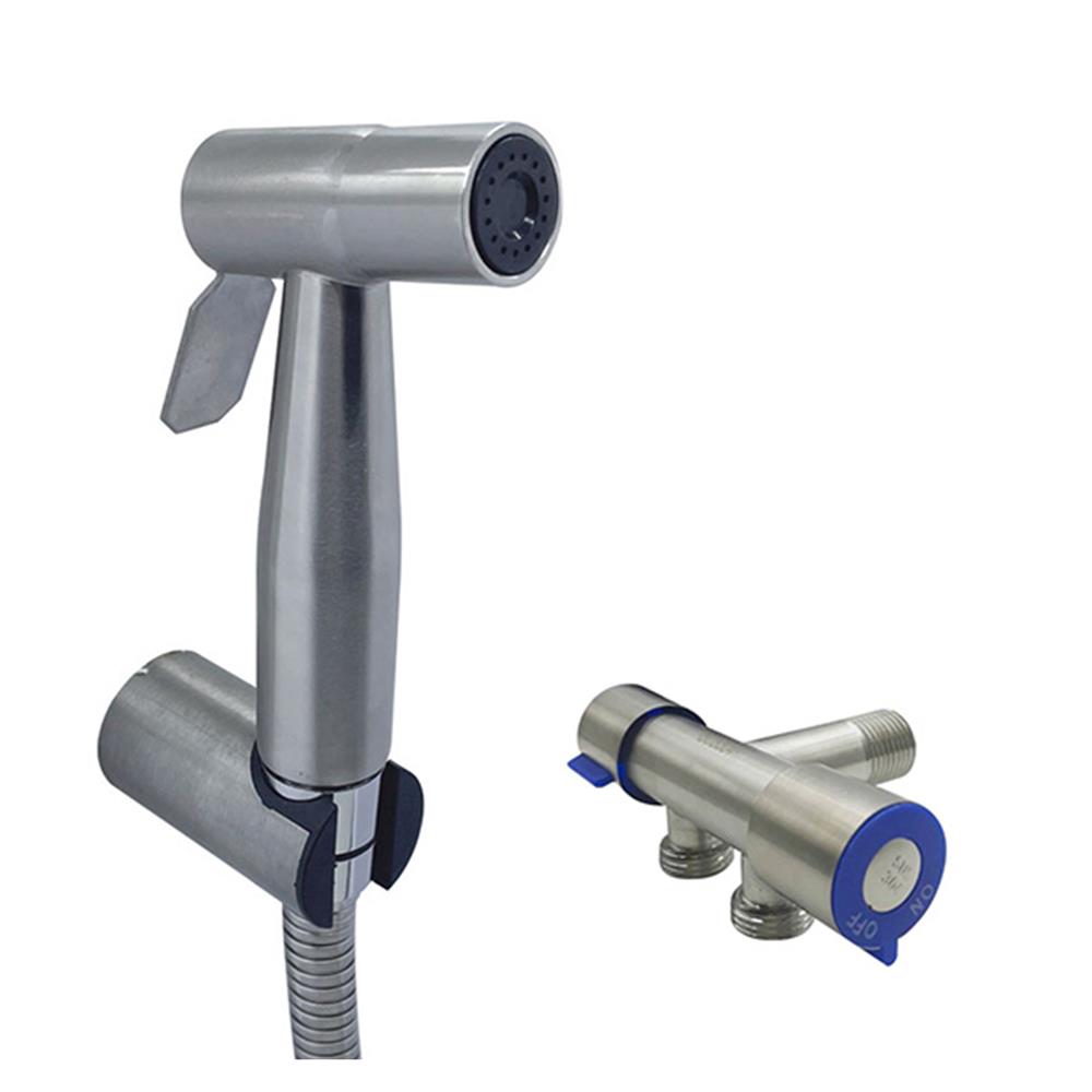 ชุดสายฉีดชำระพร้อมสต๊อปวาล์ว HOEN HOME-201-1S สเตนเลส