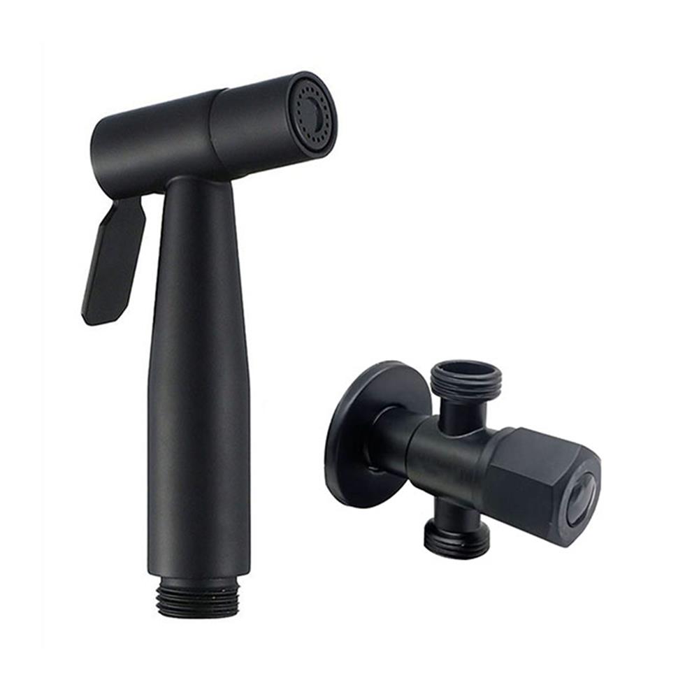 ชุดสายฉีดชำระพร้อมสต๊อปวาล์ HOEN HOME-112-08B สีดำ