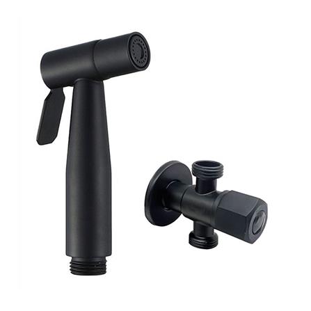 ชุดสายฉีดชำระพร้อมสต๊อปวาล์ HOEN HOME-112-08B สีดำ_0