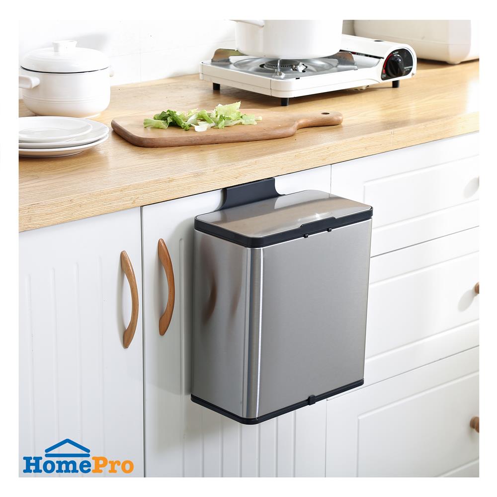 ถังขยะแบบแขวน ACCO LAVISH 6 ลิตร สีเงิน