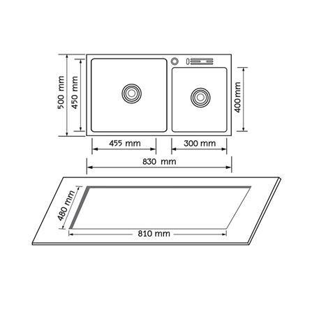 ซิงค์ฝัง 2 หลุม AXIA TRITON K8350 สีเงิน_3
