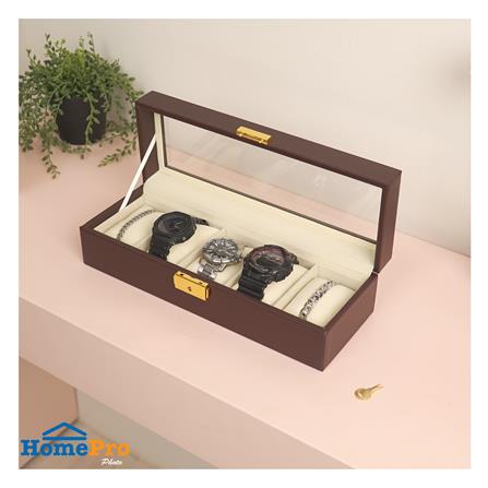 กล่องนาฬิกา 5 ช่อง STACKO 31X11X8.25 ซม. สีน้ำตาล_4