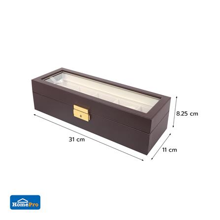 กล่องนาฬิกา 5 ช่อง STACKO 31X11X8.25 ซม. สีน้ำตาล_5