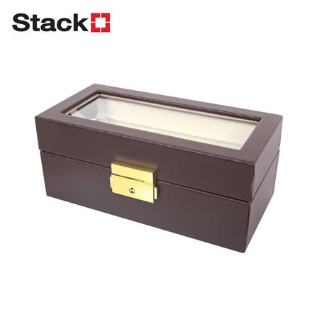 กล่องนาฬิกา 3 ช่อง STACKO 15.5X11X8.25 ซม. สีน้ำตาล_0