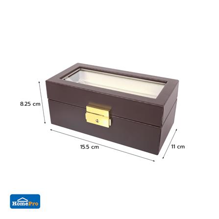 กล่องนาฬิกา 3 ช่อง STACKO 15.5X11X8.25 ซม. สีน้ำตาล_5