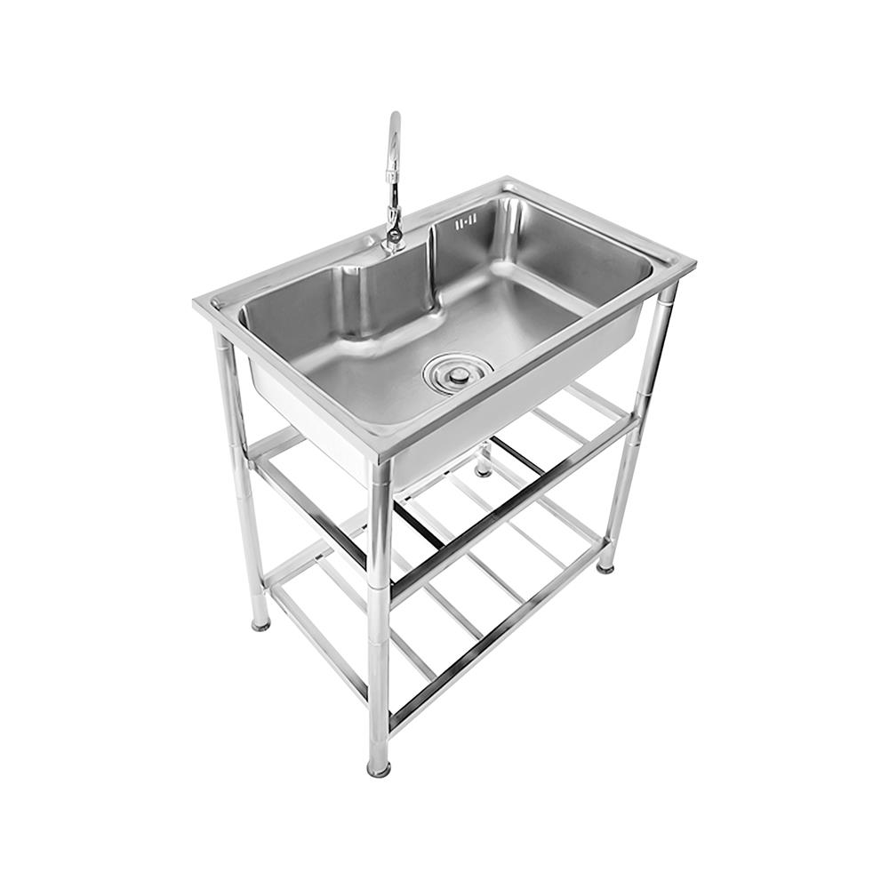 ซิงค์ขาตั้ง 1 หลุม TECNOSTAR STT 80 1B สีเงิน