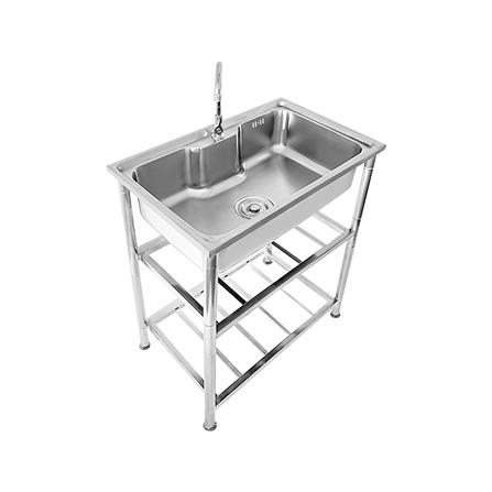 ซิงค์ขาตั้ง 1 หลุม TECNOSTAR STT 80 1B สีเงิน_0