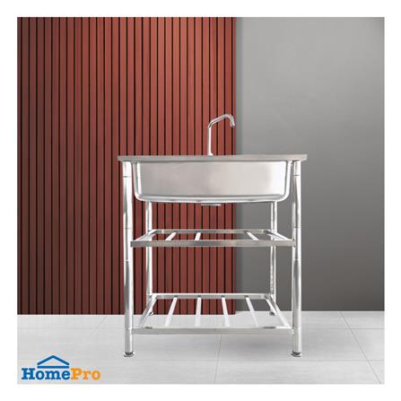 ซิงค์ขาตั้ง 1 หลุม TECNOSTAR STT 80 1B สีเงิน_3