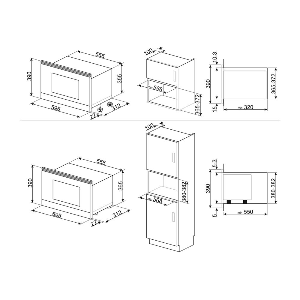 ไมโครเวฟฝังดิจิตอล SMEG MP822PO