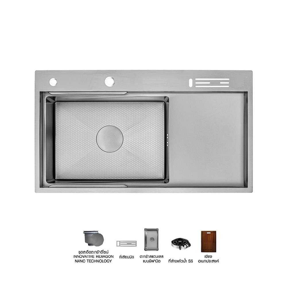 ซิงค์ฝัง 1 หลุม 1 ที่พัก AXIA EXPERTISE 10050 สีเงิน