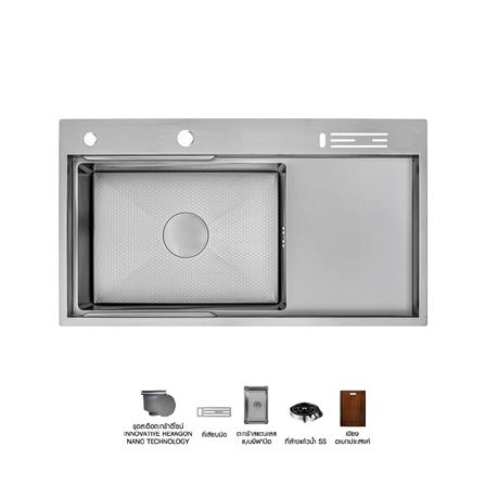 ซิงค์ฝัง 1 หลุม 1 ที่พัก AXIA EXPERTISE 10050 สีเงิน_0