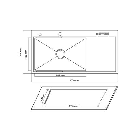 ซิงค์ฝัง 1 หลุม 1 ที่พัก AXIA EXPERTISE 10050 สีเงิน_4