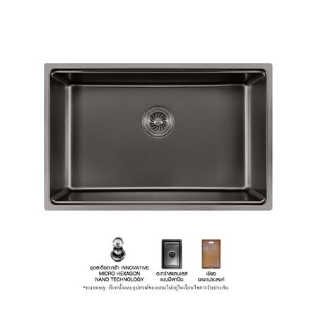 ซิงค์ฝัง 1 หลุม AXIA NEST 7648 BK สีดำ_0