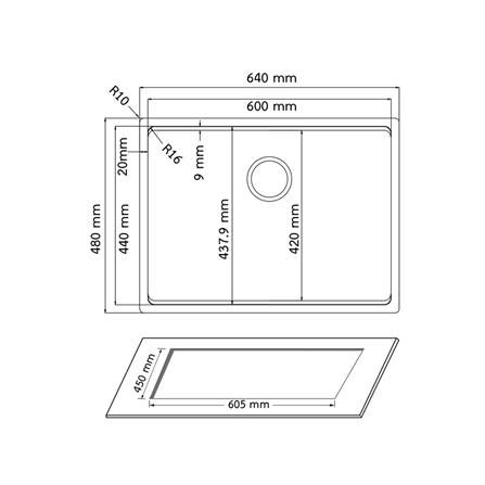 ซิงค์ฝัง 1 หลุม AXIA NEST 6448 SS สีเงิน_1