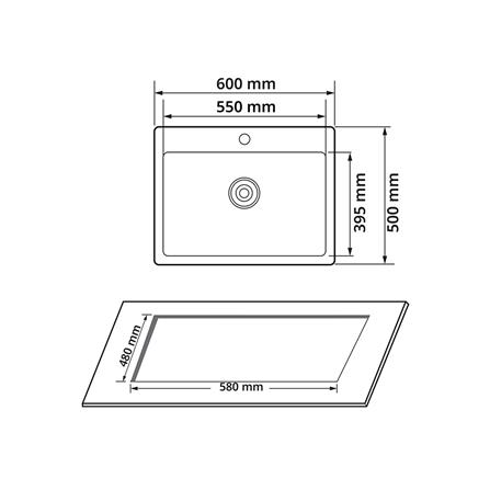 ซิงค์ฝัง 1 หลุม AXIA METALLICA 60 GY สีเทา_2