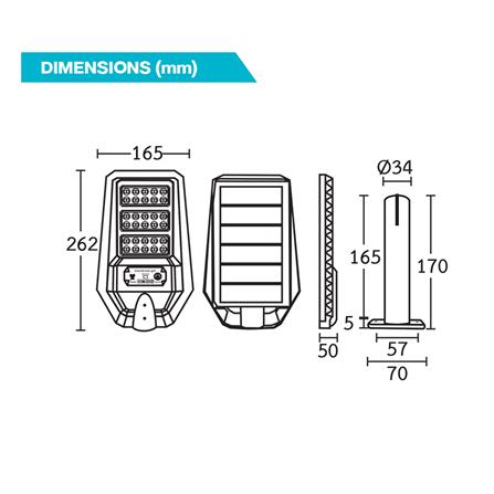 ไฟถนน SOLAR CARINI ELENA 50 วัตต์ DAYLIGHT สีดำ_6