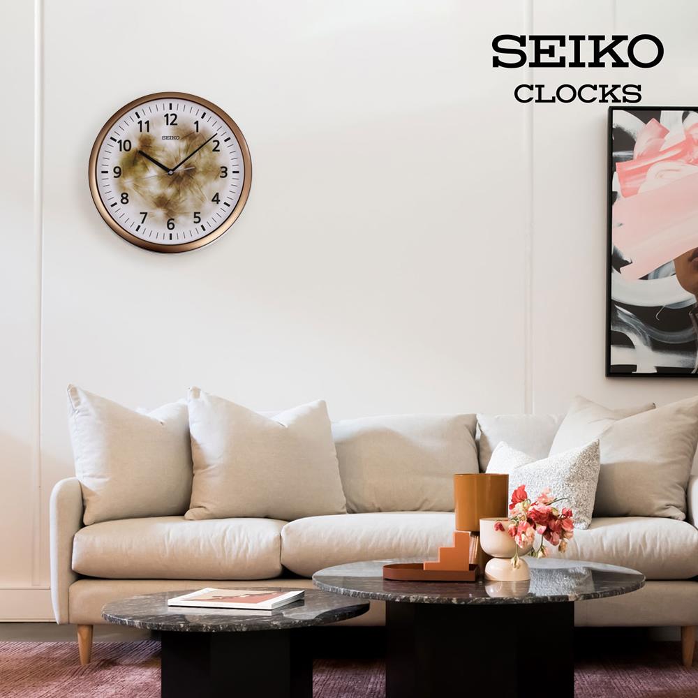 นาฬิกาแขวน SEIKO CLOCKS PHA020B 14.1 นิ้ว สีน้ำตาล