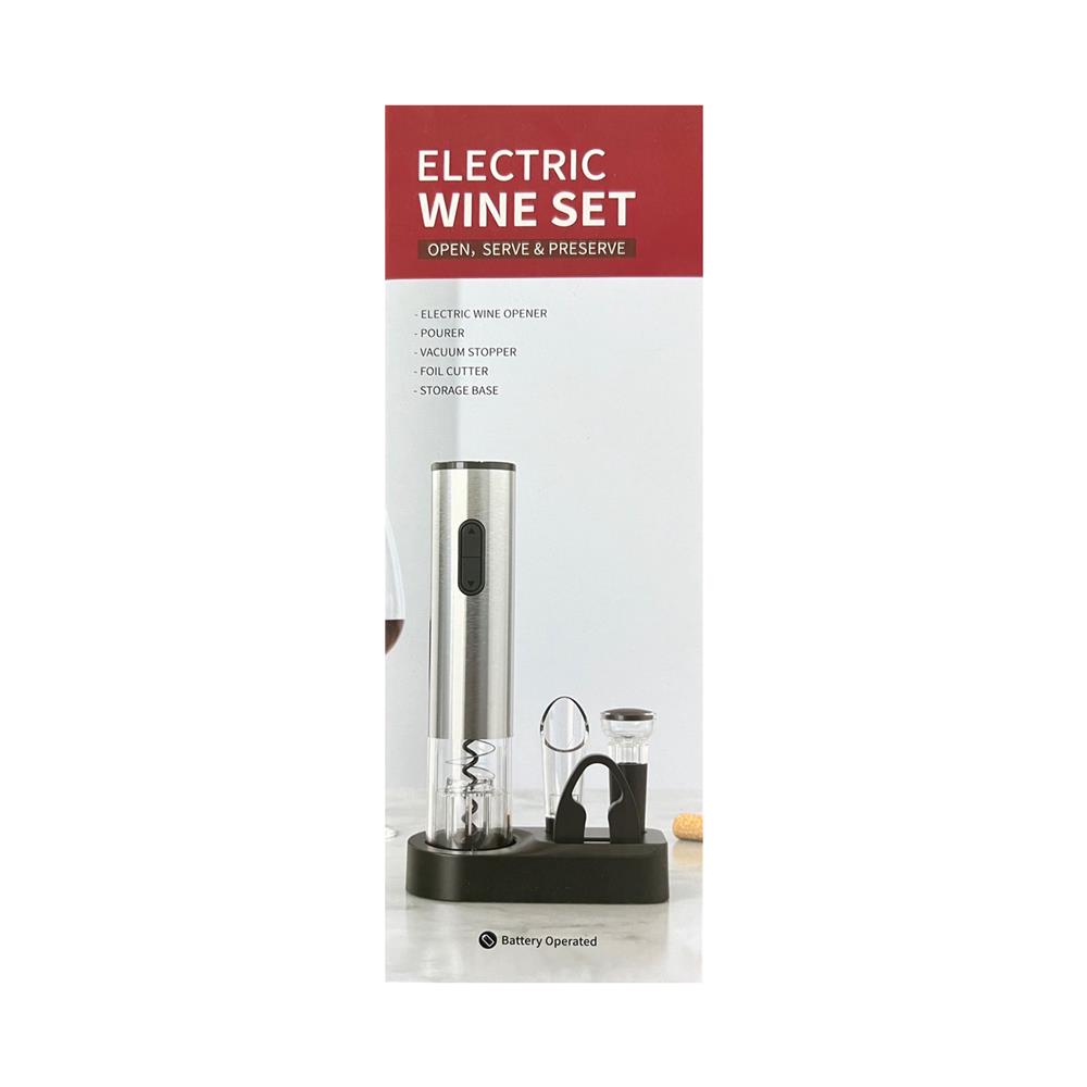 เครื่องเปิดไวน์ ELECTRIC WINE SET SS สีเงิน