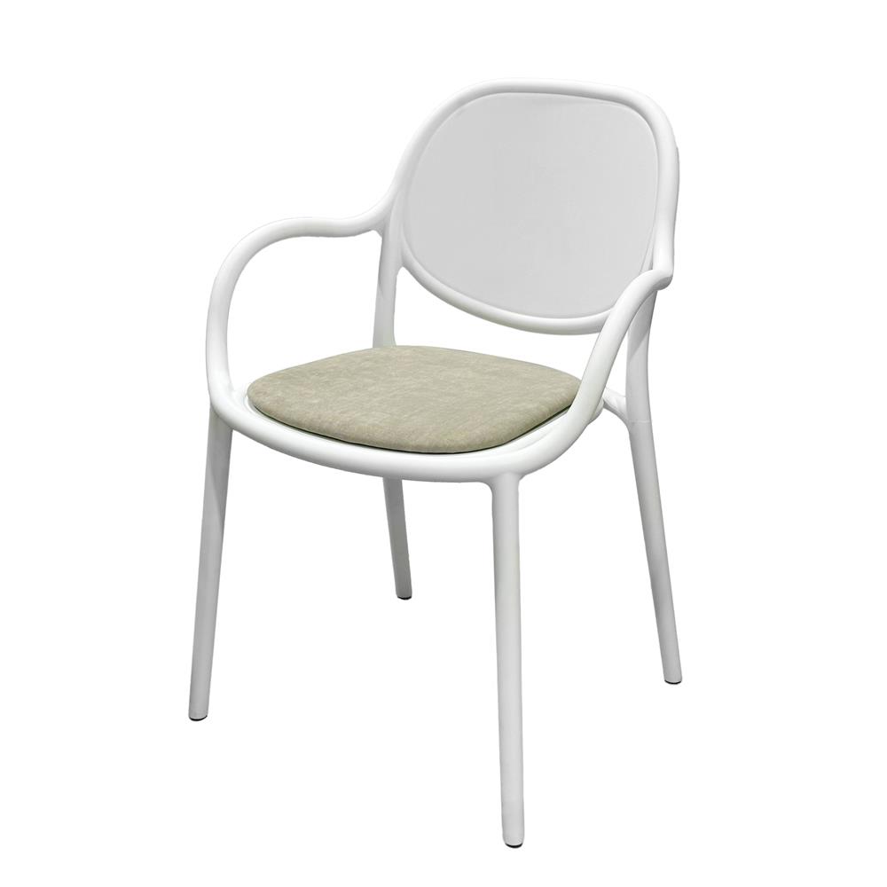เก้าอี้ FURDINI LONA สีขาว/น้ำตาล_0