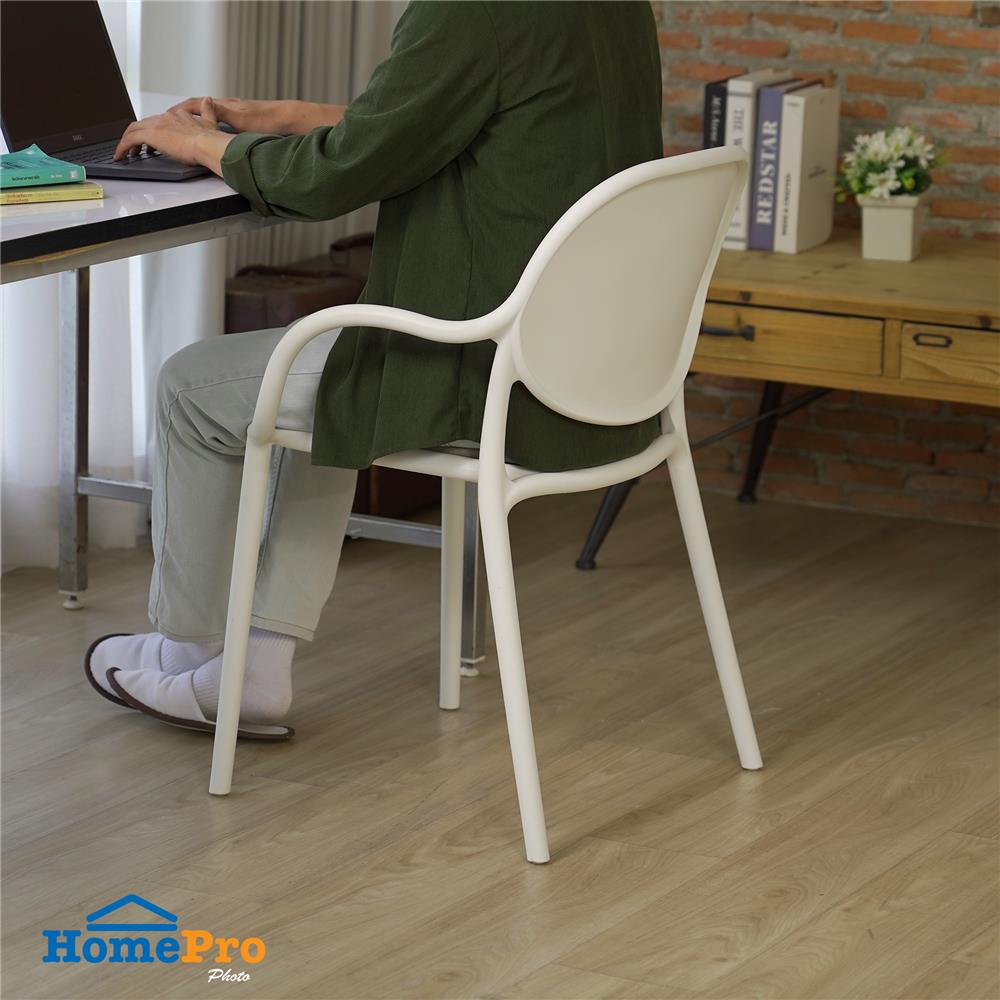 เก้าอี้ FURDINI LONA สีขาว/น้ำตาล