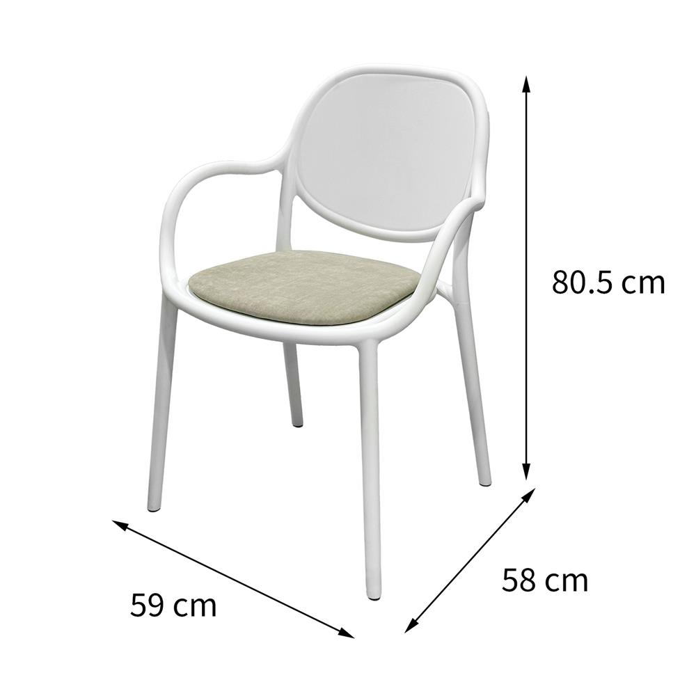 เก้าอี้ FURDINI LONA สีขาว/น้ำตาล