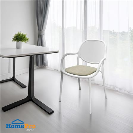 เก้าอี้ FURDINI LONA สีขาว/น้ำตาล_7