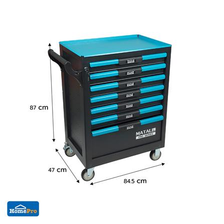 ตู้เครื่องมือช่างลิ้นชัก 7 ชั้น MATALL PRO EF-6091016 สีเขียว-ดำ_11