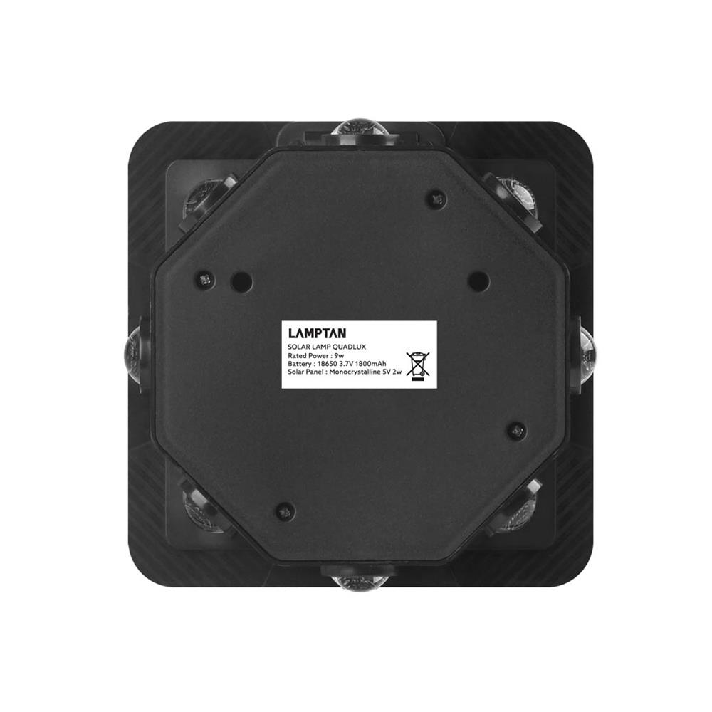 ไฟผนังภายนอก SOLAR LAMPTAN QUADLUX 9 วัตต์ WARM WHITE สีดำ