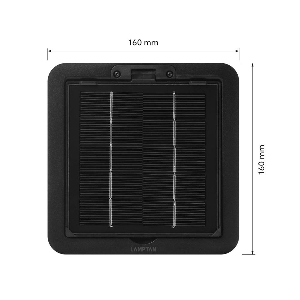 ไฟผนังภายนอก SOLAR LAMPTAN QUADLUX 9 วัตต์ WARM WHITE สีดำ