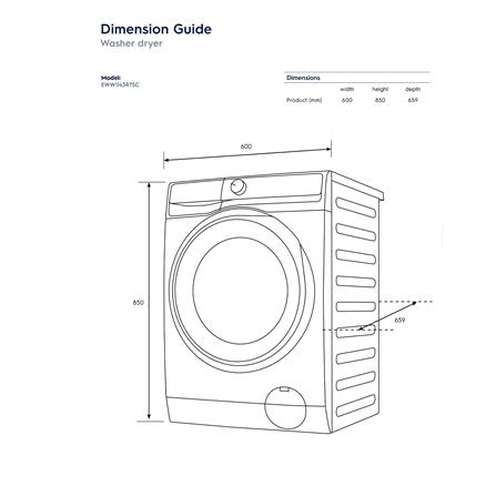 เครื่องซักอบผ้าฝาหน้าพร้อมขาตั้ง ELECTROLUX EWW1143R7SC 11/7 กก. 1400RPM อินเวอร์เตอร์ สีเทาเข้ม_4