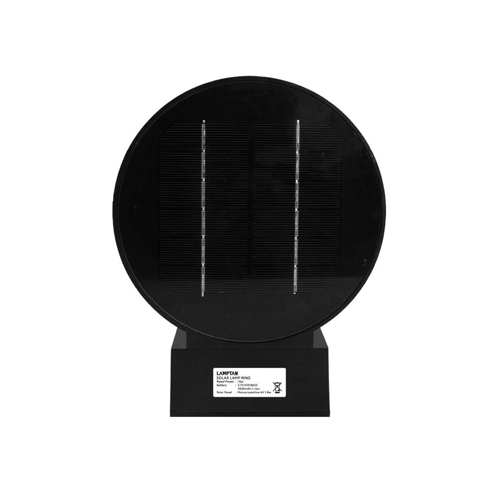 ไฟผนังภายนอก SOLAR LAMPTAN RING 10 วัตต์ WARM WHITE สีดำ/ขาว