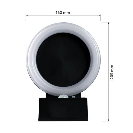 ไฟผนังภายนอก SOLAR LAMPTAN RING 10 วัตต์ WARM WHITE สีดำ/ขาว_10