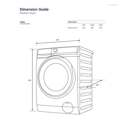 เครื่องซักอบผ้าฝาหน้าพร้อมขาตั้ง ELECTROLUX EWW1343R7SC 13/9 กก. 1400RPM อินเวอร์เตอร์ สีเทาเข้ม_4