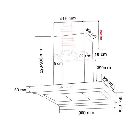 เครื่องดูดควันกระโจม AXIA C-CONNECT90 SS H2H 90 ซม. สีเงิน_1