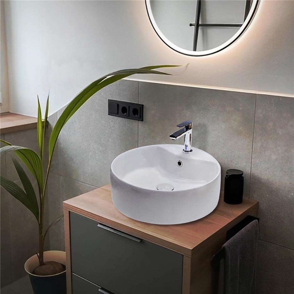 อ่างล้างหน้าวางบนเคาน์เตอร์ NASCO NL-0970-WA สีขาว