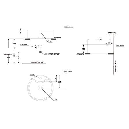 อ่างล้างหน้าวางบนเคาน์เตอร์ NASCO NL-0970-WA สีขาว_4
