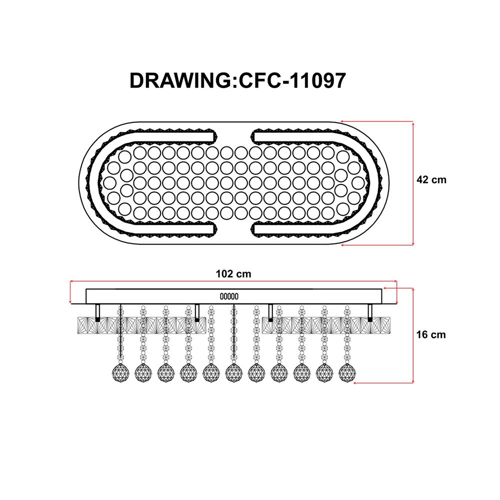 ไฟถาด LED EVL CFC-11097 80 วัตต์ DAYLIGHT/COOL WHITE/WARM WHITE สีใส/เงิน 1 หัว