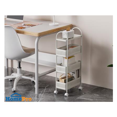 ชั้นวางของแคบ 4 ชั้น มีล้อ STACKO COMPACT 40X19.8X91 ซม. สีขาว_7