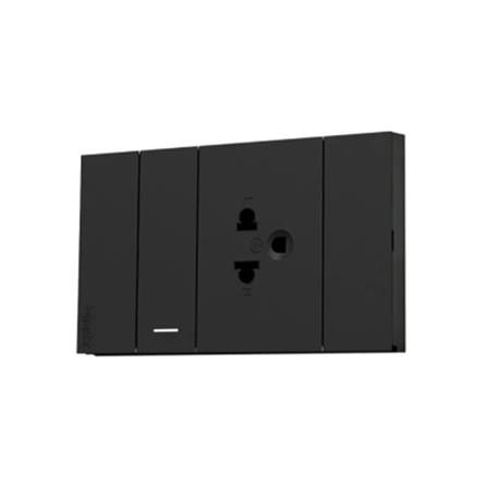 ชุดเต้ารับเดี่ยว พร้อมสวิตช์ 1 ทาง SCHNEIDER A7031F UST BK สีดำ_1