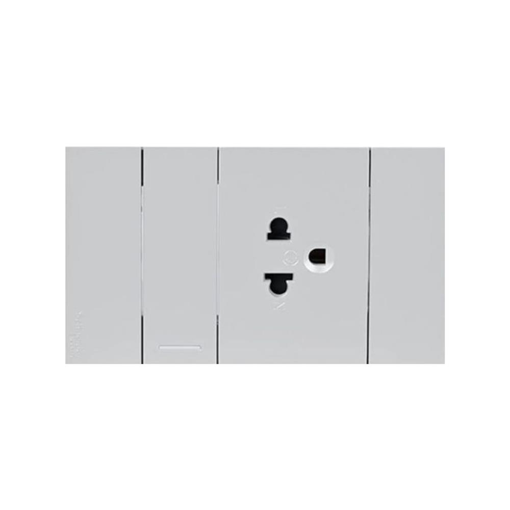 ชุดเต้ารับเดี่ยว พร้อมสวิตช์ 1 ทาง SCHNEIDER A7031F UST GY สีเทา