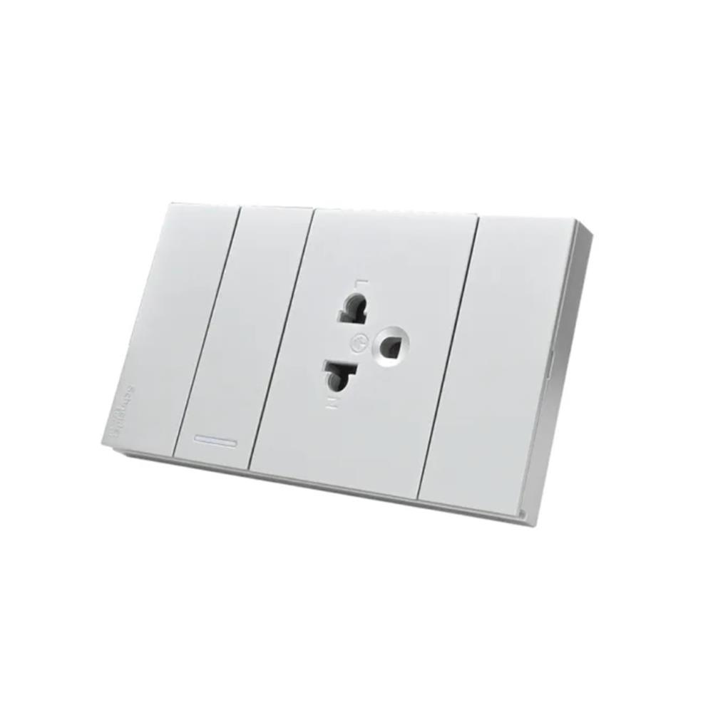 ชุดเต้ารับเดี่ยว พร้อมสวิตช์ 1 ทาง SCHNEIDER A7031F UST GY สีเทา