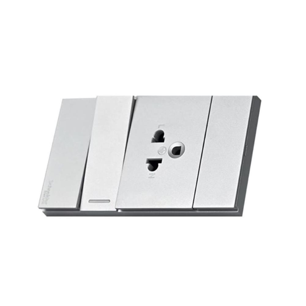 ชุดเต้ารับเดี่ยว พร้อมสวิตช์ 1 ทาง SCHNEIDER A7031F UST GY สีเทา