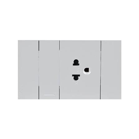 ชุดเต้ารับเดี่ยว พร้อมสวิตช์ 1 ทาง SCHNEIDER A7031F UST GY สีเทา_0