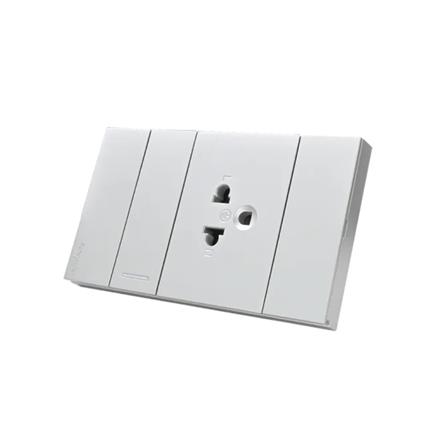 ชุดเต้ารับเดี่ยว พร้อมสวิตช์ 1 ทาง SCHNEIDER A7031F UST GY สีเทา_1