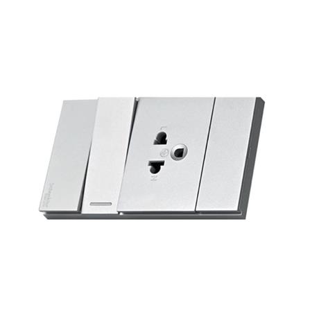 ชุดเต้ารับเดี่ยว พร้อมสวิตช์ 1 ทาง SCHNEIDER A7031F UST GY สีเทา_2